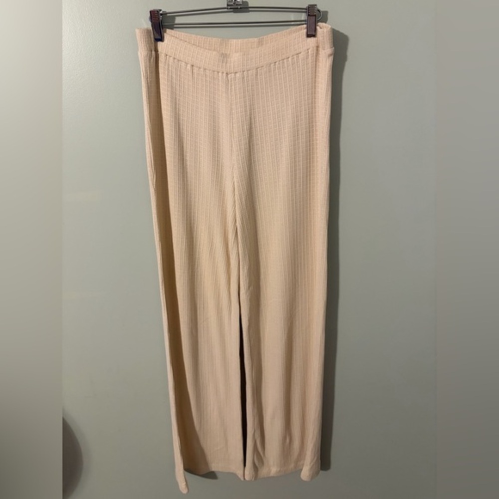 Hatch maternity silky Pointelle Cream Wide Leg Pants 2 medium